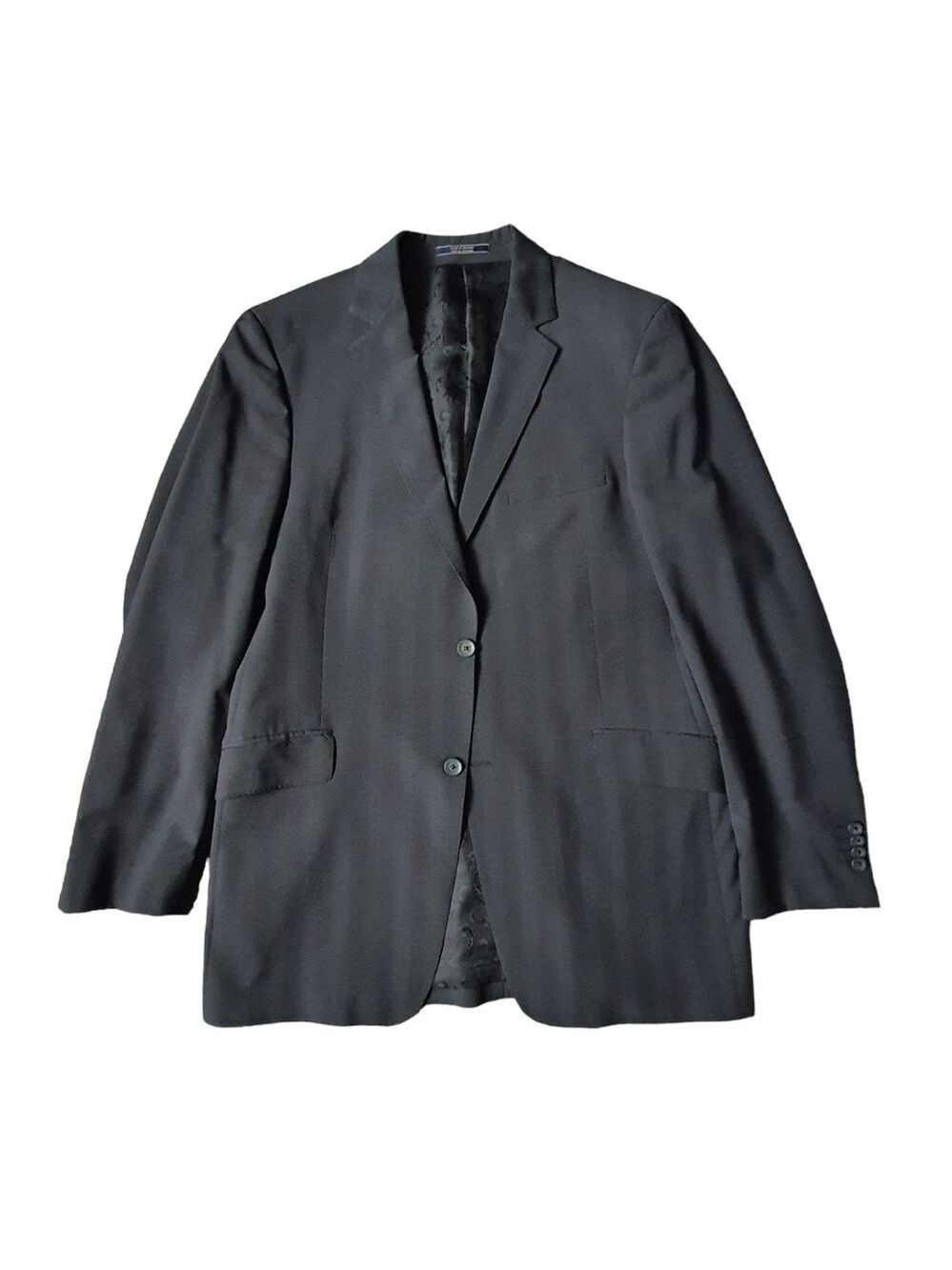 Arnold Brant Mens 42L Sport Coat Jacket Stripe Black Notch Lapel